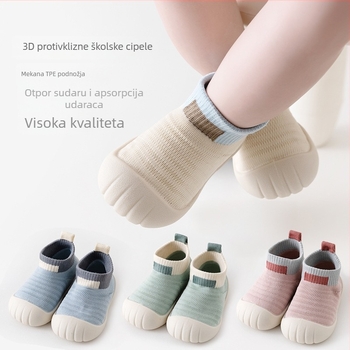 Bebine čarapaste cipele Unisex, Visoki gornji dio, Mekan đon, Protuklizne, Prozračne (Gornji materijal: Poliester; Dob: 12–36 mjeseci)