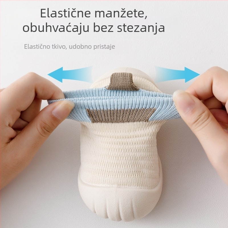 Bebine čarapaste cipele Unisex, Visoki gornji dio, Mekan đon, Protuklizne, Prozračne (Gornji materijal: Poliester; Dob: 12–36 mjeseci)