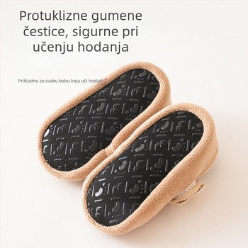 Unisex dječje cipele s mekom potplatom, za uzrast 0–3 godine, zimska flis podstava, gornji dio od pamuka