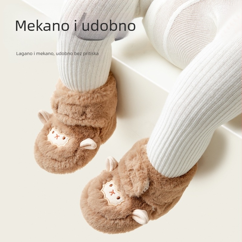 Dječje pamučne cipele za jesen/zimu, 6–12 mjeseci, unisex, fleec podstava, meka potplata