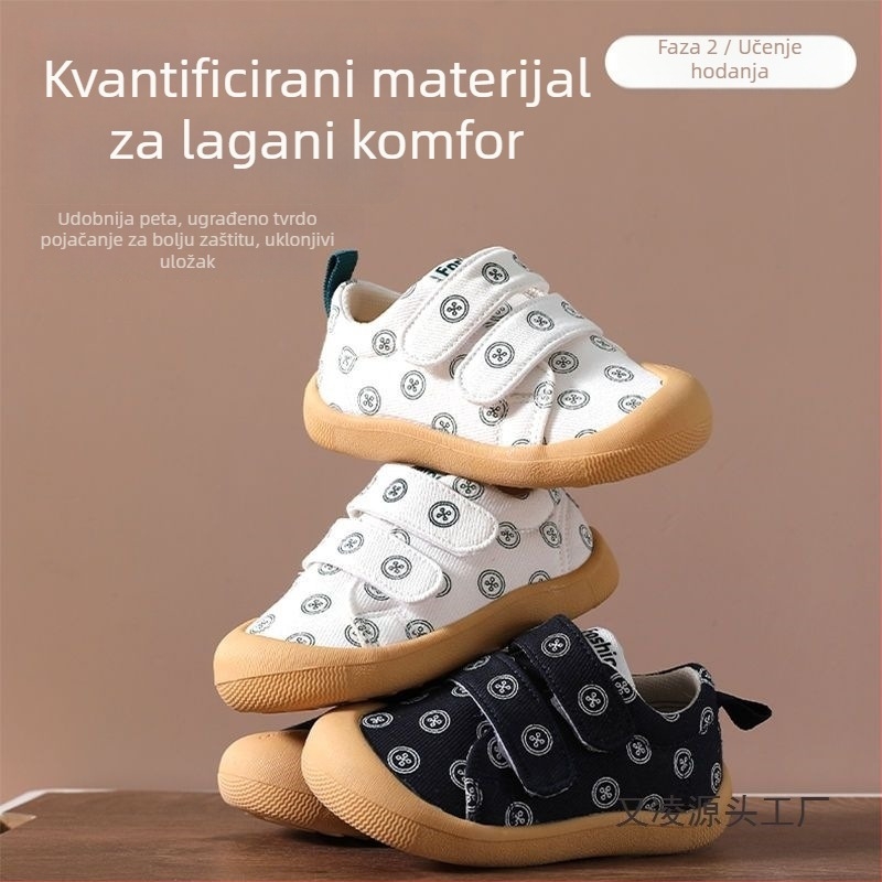 Unisex cipele za bebe i malu djecu, protuklizne, otporne na habanje, mekana potplat, prozračne, s Velcro zatvaračem, uzrast 0-3 godina