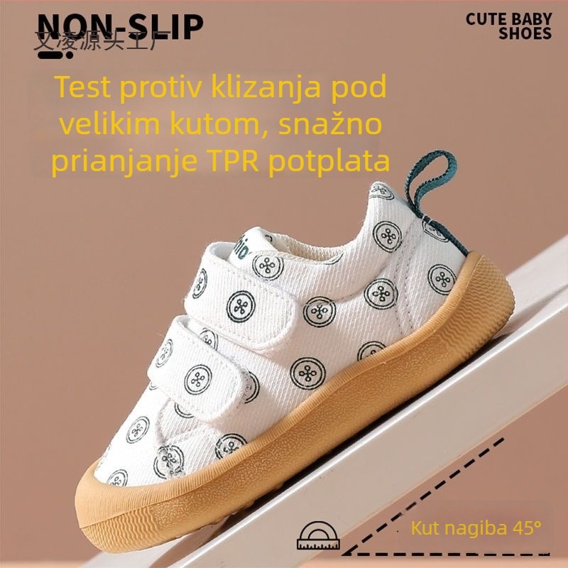Unisex cipele za bebe i malu djecu, protuklizne, otporne na habanje, mekana potplat, prozračne, s Velcro zatvaračem, uzrast 0-3 godina