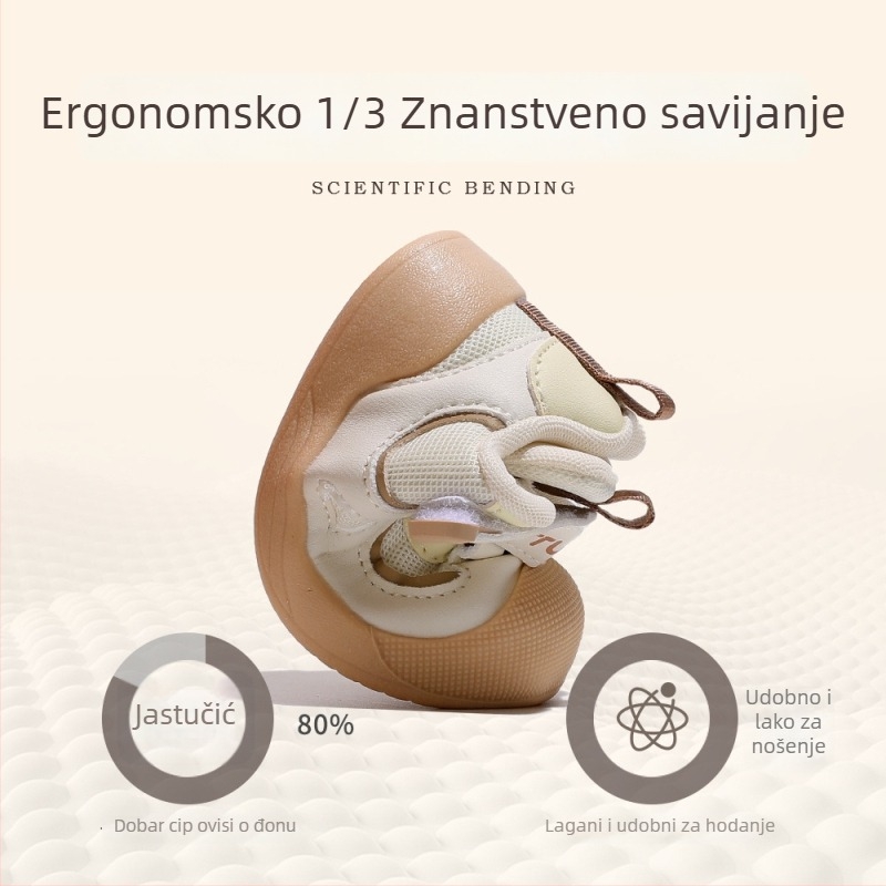 Cipele za djecu: prozračni pamučni gornji dio, protuklizna i otporna na habanje tabanica, zatvaranje Velcro, niski gležanj, 12–48 mjeseci