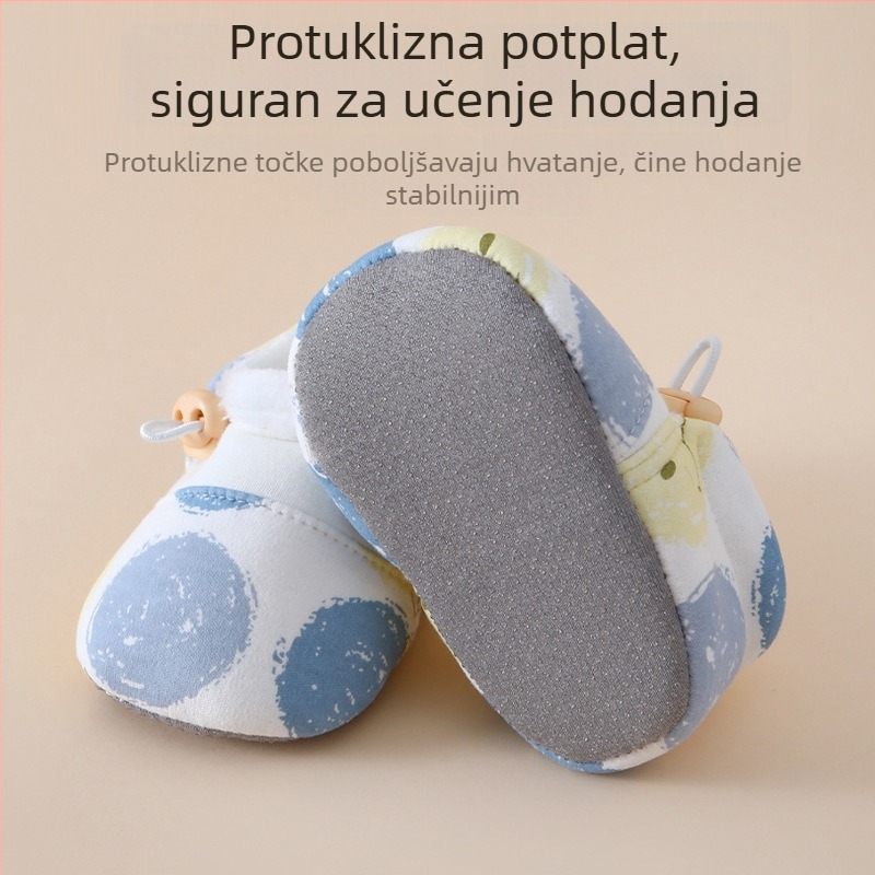 Cipele za djecu - Unisex, platneni gornji dio, debela topla podstava, protuklizna potplatica, elastično zatvaranje