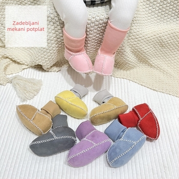 Jesensko-zimske cipele za bebe i malu djecu, protuklizne, debela vunena podstava, čarapa-cipele s mekanom potplatom, unisex
