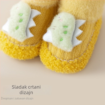 Dječje cipele za učenje hodanja sa čarapama, mekana potplata, toplo za jesen–zimu, 12–36 mjeseci