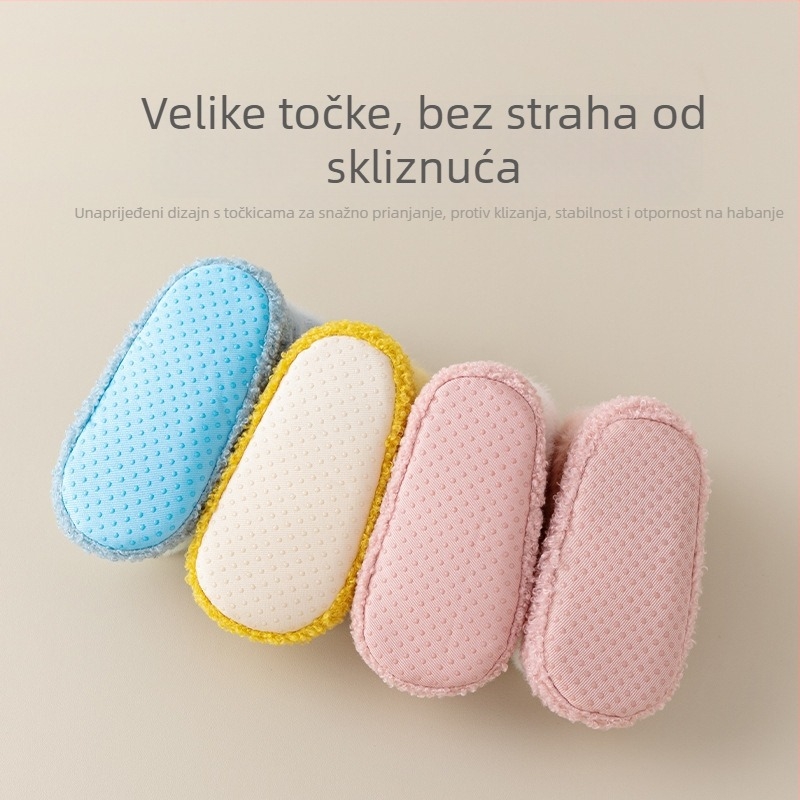 Dječje cipele za učenje hodanja sa čarapama, mekana potplata, toplo za jesen–zimu, 12–36 mjeseci