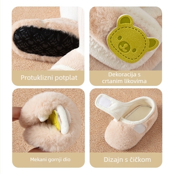 Jesen-zimske dječje cipele za hodanje, debeli unutarnji model, 12–36 mjeseci, crtani uzorak, zatvaranje Velcro, prozračne, vodootporne, protuklizne, tople