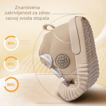 Zimske cipele za bebe 2024 — tople pamučne cipele s flis unutrašnjošću, protuklizna mekana potplat, Velcro zatvarač