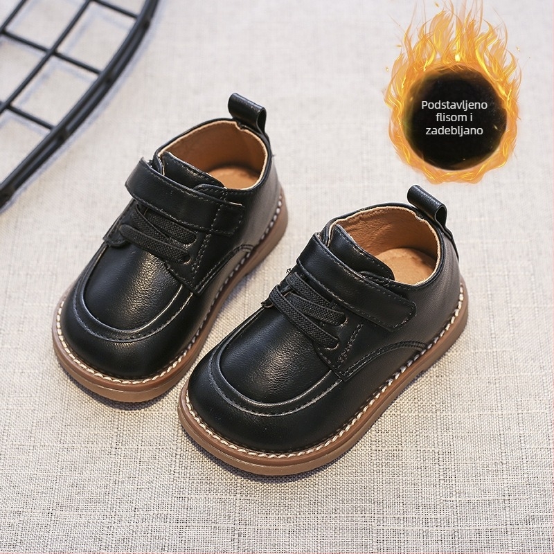Kožne cipele za bebe i malu djecu – mekani potplat, proljeće i jesen, Velcro zatvarač, 12–36 mjeseci, korejski stil