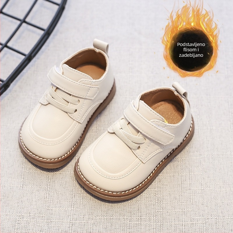 Kožne cipele za bebe i malu djecu – mekani potplat, proljeće i jesen, Velcro zatvarač, 12–36 mjeseci, korejski stil