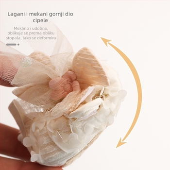 Set cipki za bebe s cvjetnom trakom za kosu – mekana podloga za prve korake