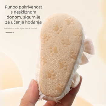 Set cipki za bebe s cvjetnom trakom za kosu – mekana podloga za prve korake