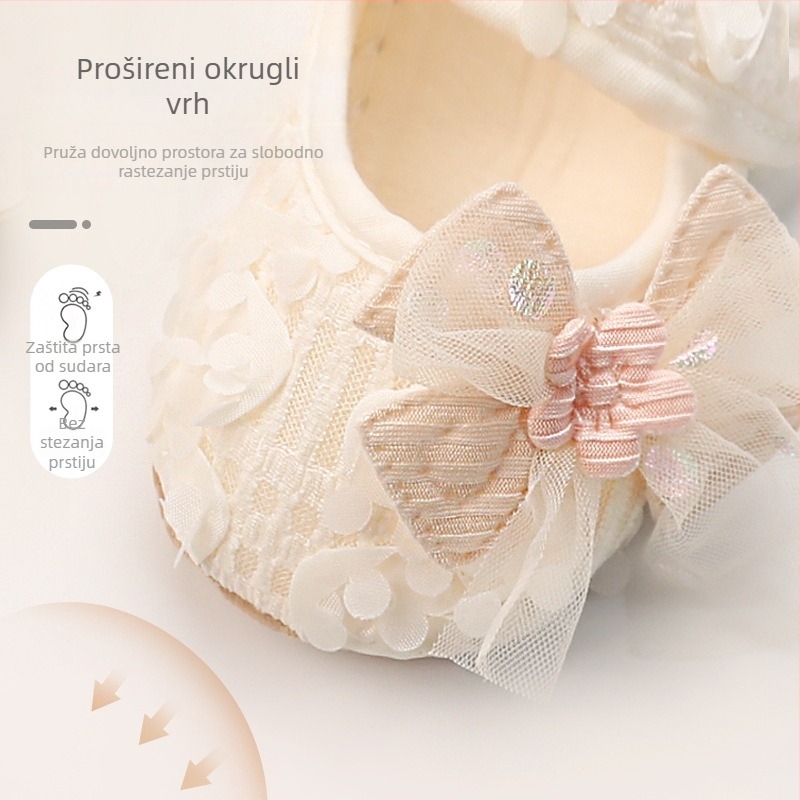 Set cipki za bebe s cvjetnom trakom za kosu – mekana podloga za prve korake