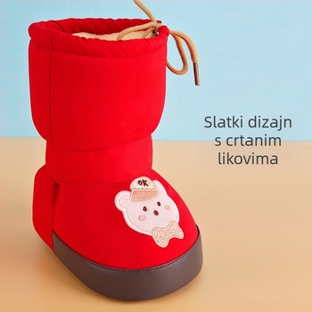 Zimske cipelice za bebe s plišastim podstavom, visokim gornjim dijelom i mekanom potplatom, snježne čizme za bebe