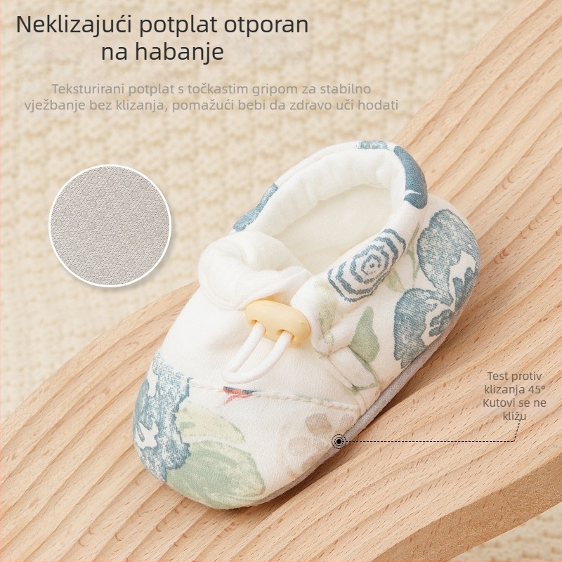 Dječje cipele s mekanom potplatom, 0–36 mjeseci, unutarnja upotreba, pamuk, unisex, proleće-jesen dizajn, prozračnost, protuklizne potplate