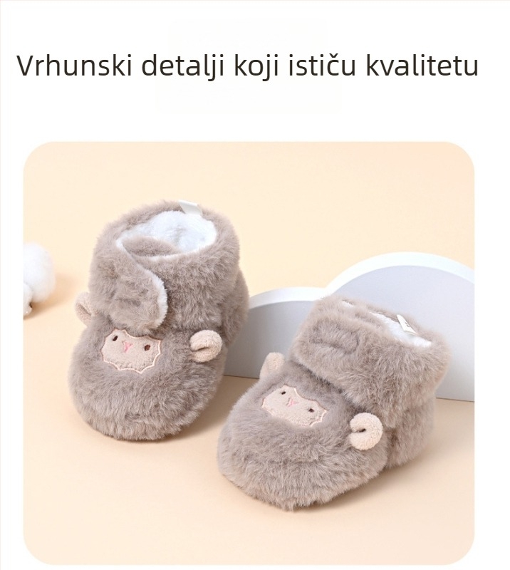 Tekstilne cipele za bebe i djecu do tri godine, PVC gornji dio, protuklizna potplata, održavaju toplinu, elastično zatvaranje