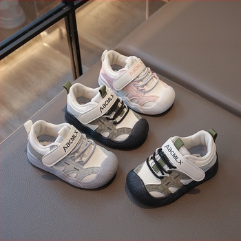 Unisex cipele za bebe - prozračna mreža + mikrovlaknasta koža, Velcro kopčanje, niski gornji dio, vanjska funkcijska obuća, za 12-36 mjeseci