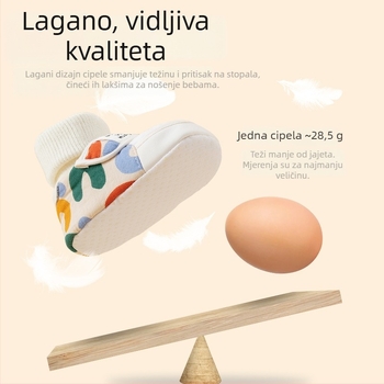 Dječje cipele za učenje hodanja - prozračni platneni gornji dio, mekani protuklizni potplat, Velcro zatvarač, lagane, za dob 6–12 mjeseci