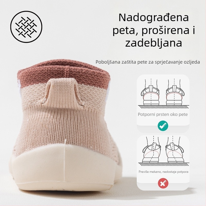 Jingqi dječje cipele i čarape, proljeće–jesen stil, protuklizne s mekanom potplatom, za dob 12–36 mjeseci, unutarnja i vanjska upotreba