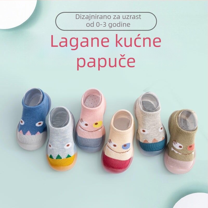 Dječje pamučne indoor čarape s protukliznom podlogom, za dob 12–36 mjeseci, proljeće i jesen, prozračne i tople, s crtani motivom