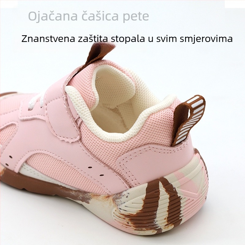 Dječje tenisice za učenje hodanja — prozračne, vodootporne, protivklizne, otporne na habanje, niski kroj s Velcro zatvaračem