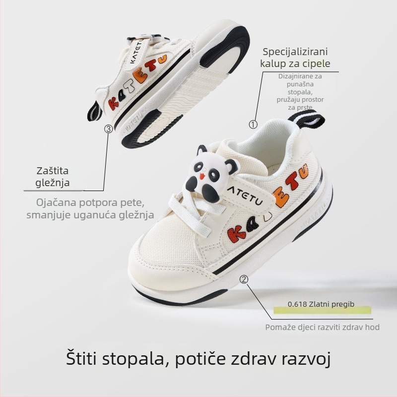 Carter Rabbit dječje tenisice za hodanje s mrežastim gornjim dijelom, bijele unutarnje tenisice, proljeće 2025, X5AE002