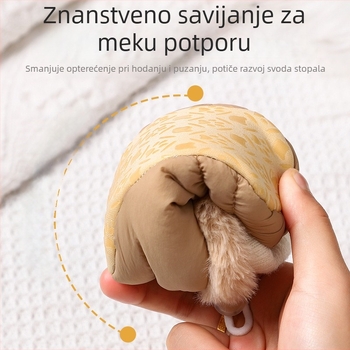 Dječje cipele s mekšiom potplatom i plišastom podom, tople od pamuka, unisex, crtani motiv, debeli, protuklizna PVC potplata, za uzrast 0–36 mjeseci