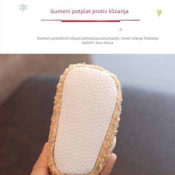 Zimske cipelice za bebe s fleec podstavom, debele i protuklizne, za 0-3-6 mjeseci, unisex, pamuk čarapice u kompletu