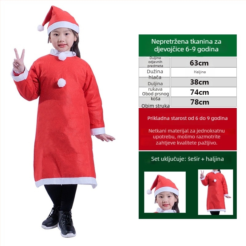 Kostim Djeda Božićnjaka za odrasle i djecu, tkanina, šivano, rekviziti za kostim, Le Qi
