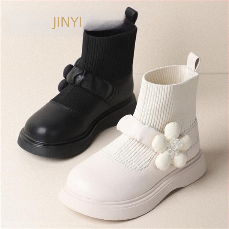 Dječje kožne čizme, princesa stil, remen preko luka, PU podstava i ulošak, gumeni potplat