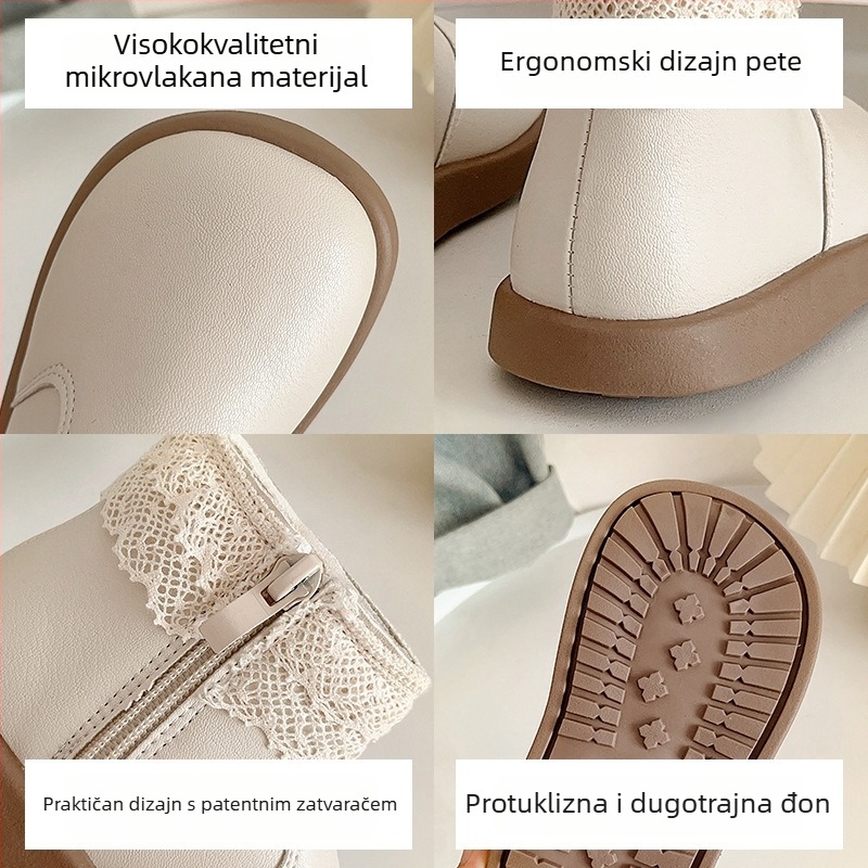 Zimske čizme za djevojčice 1–6 godina: fleece podstava, gornji materijal od mikrovlakana, bočni zip, debela PVC đon, niski gležanj, stil princeza