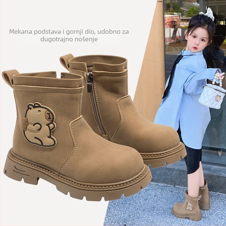 Dječje Martin čizme, gornji dio od umjetne kože, gumeni đon, srednja visina čizme, bočni zip