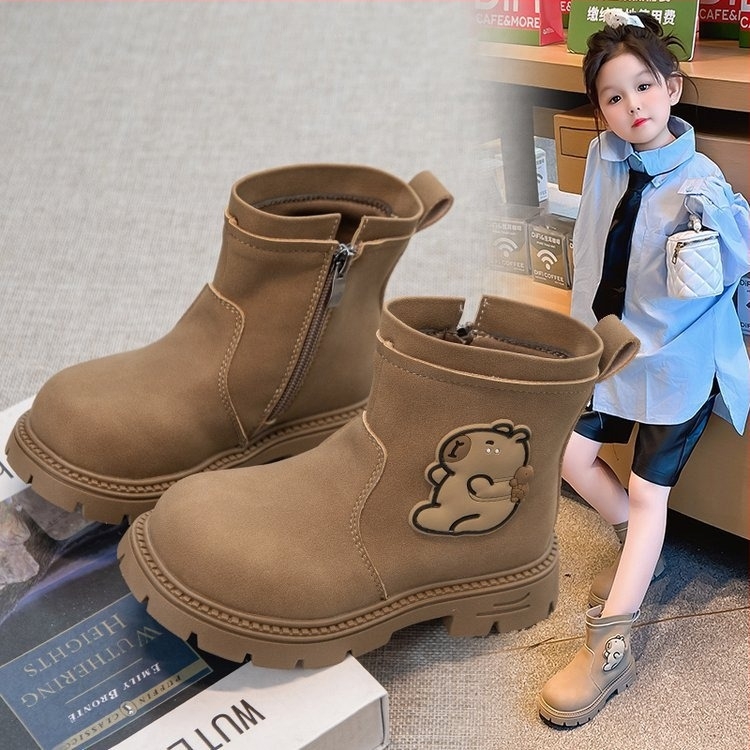 Dječje Martin čizme, gornji dio od umjetne kože, gumeni đon, srednja visina čizme, bočni zip