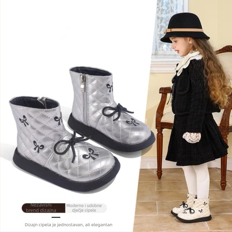 Tip proizvoda: Canyze dječje Martin čizme — princeza stil s mašnicom, bočni zip; gornji materijal: mikrovlakna koža; ulošak: prirodna koža; potplat: guma; niski kroj