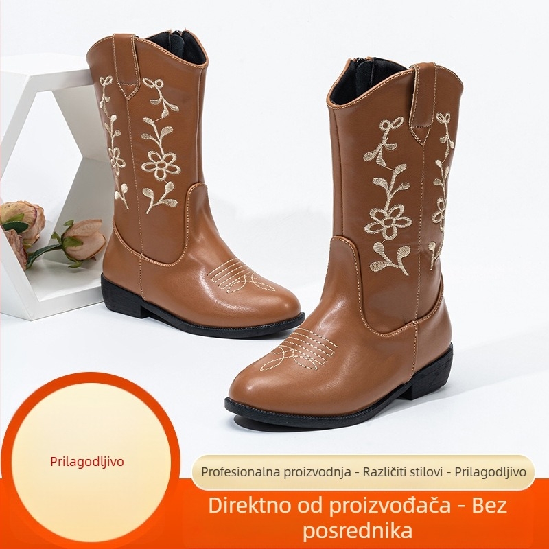 Dječje zimske gležnjače s flisom, korejski stil princeze, gumeni potplat, PU uložak