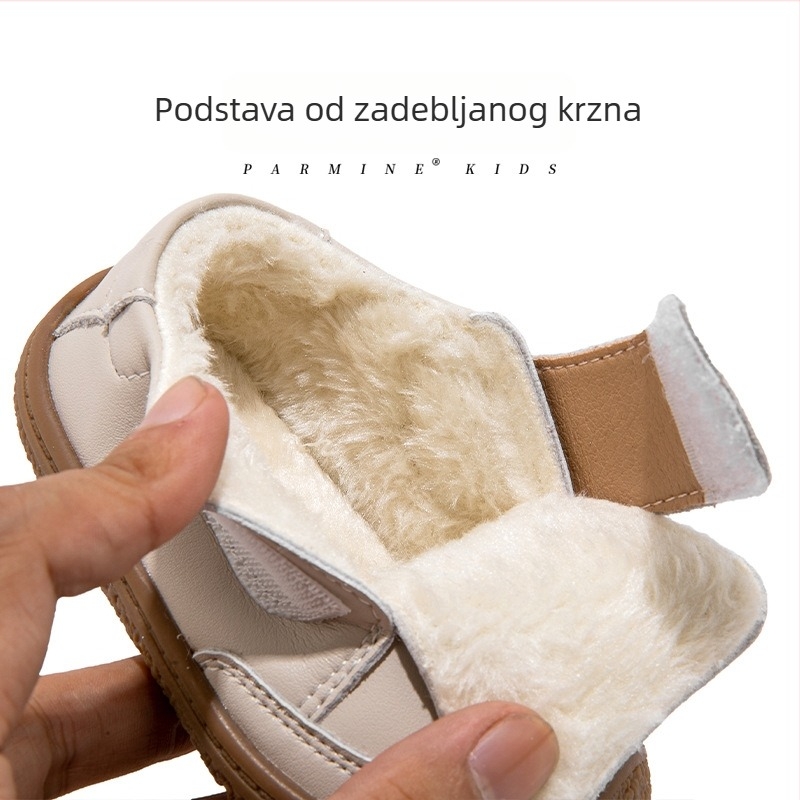 Cipele za djecu od prave kože, tople zimske cipele sa zaštitom prstiju, casual kožne cipele, unisex