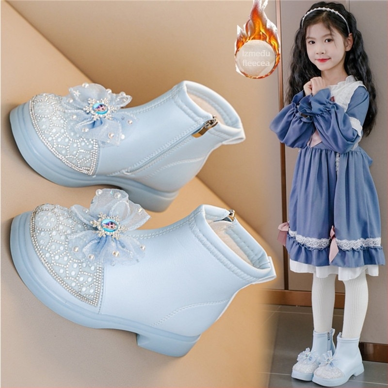 Čizme za djevojčice (gornji materijal: sintetička koža, potplat: TPR, ulošak od umjetnog krzna, bočni zatvarač, jesen–zima sezona)