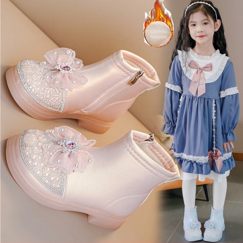 Čizme za djevojčice (gornji materijal: sintetička koža, potplat: TPR, ulošak od umjetnog krzna, bočni zatvarač, jesen–zima sezona)