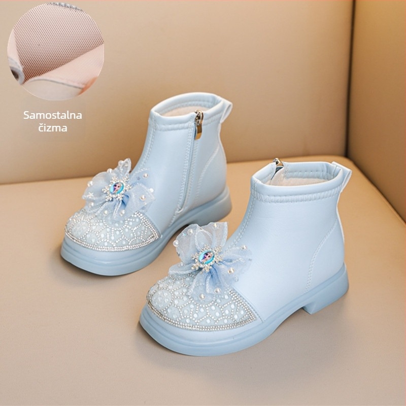 Čizme za djevojčice (gornji materijal: sintetička koža, potplat: TPR, ulošak od umjetnog krzna, bočni zatvarač, jesen–zima sezona)