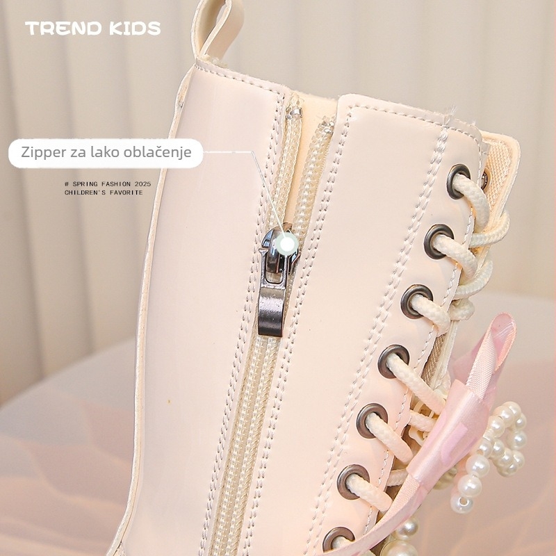 Dječje Martin čizme s fleec podstavom, bočni zip, niski šev, gornji dio od umjetne kože, gumena potplat