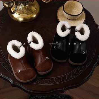 Martin čizme za djevojčice - Dvostruka koža goveda, flis podstava, debele, zima 2024