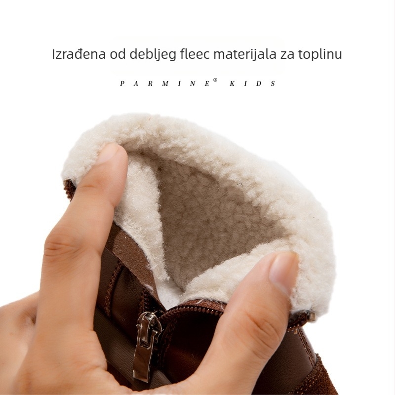 Martin čizme za djevojčice - Dvostruka koža goveda, flis podstava, debele, zima 2024
