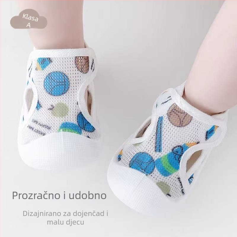 Ljetne dječje sandale s karikaturističkim motivom, prozračan mrežasti gornji dio, mekana potplata, protuklizne, 12-36 mjeseci