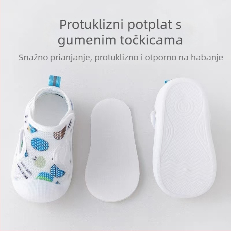Ljetne dječje sandale s karikaturističkim motivom, prozračan mrežasti gornji dio, mekana potplata, protuklizne, 12-36 mjeseci