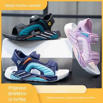 Dječje sportske sandale s PVC gornjim dijelom, gumom, Velcro kopča, za djecu 4–16 godina, proljeće 2025