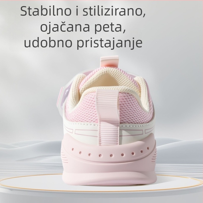 Unisex dječje cipele za hodanje, dišući mrežasti gornji dio, mikrovlaknasta koža, antislip i otporne na habanje, Velcro zatvarač, uzrast 12-36 mjeseci