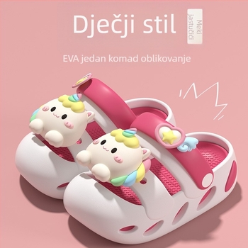 Sandale s jednorogom za djevojčice - protuklizne EVA gornji dio i potplat, za unutarnju i vanjsku upotrebu, crtani dizajn, uzrast 1–12 godina, proljeće 2025