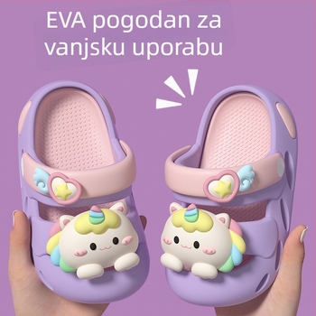 Sandale s jednorogom za djevojčice - protuklizne EVA gornji dio i potplat, za unutarnju i vanjsku upotrebu, crtani dizajn, uzrast 1–12 godina, proljeće 2025