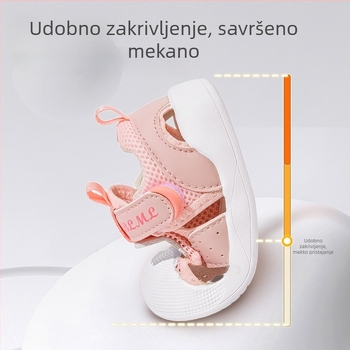 Ljetne unisex dječje sandale — mrežni gornji dio, meka potplata, protuklizne, prozračne, zatvaranje na Velcro, uzrast 12–48 mjeseci